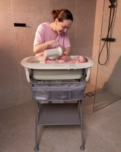 Badeværelset|Twistshake Limited Edition Badekar inkl. Badestøtte & Skyllekande, Faded Beige