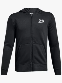Sportstøj|UnderArmour Under Armour Fleece FZ Hættetrøje, Black Sort