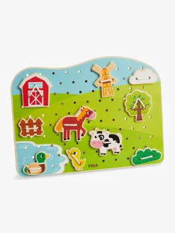 Spil & Puslespil|VIGA Aktivitetslegetøj Bondegård med Snor
