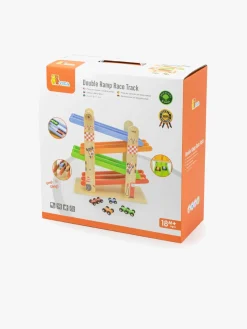 VIGA Legetøjsbiler & -Fartøjer-Dobbelt Rampe Racerbane med Biler