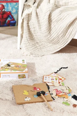 Kreativt Legetøj|VIGA Kreasæt Byg Din Bondegård Rød/Beige