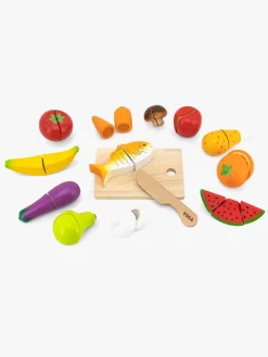 Rolleleg|VIGA Legesæt Skærebræt med Kniv & Mad