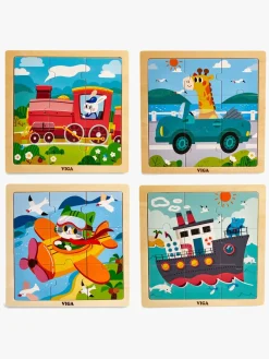 Børn VIGA Spil & Puslespil|Legetøj Til Børn På 0-10 År-Puslespil 4-pak Køretøj
