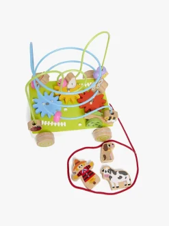 Trælegetøj|VIGA Træklegetøj med Kuglebane og Drejehjul