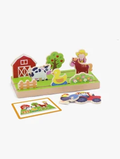 Spil & Puslespil|VIGA Trælegetøj Pirat Og Bondegård 2-i-1