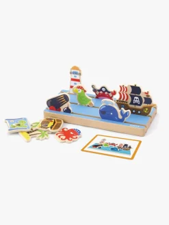 Spil & Puslespil|VIGA Trælegetøj Pirat Og Bondegård 2-i-1