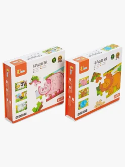 VIGA Spil & Puslespil-Træpuslespil m. Dyr, 2-pak, 8x12 Brikker