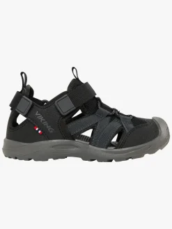 Sandaler & Klipklapper|VikingFootwear Viking Adventure Sandaler, Black/Charcoal Sort/Grå