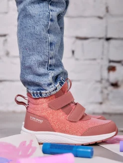 Børn VikingFootwear Sneakers-Viking Bouncy Glitter Mid 2V WP Sneakers, Pink