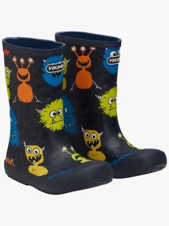 Gummistøvler|VikingFootwear Viking Indie Print Gummistøvler, Navy/Multi Blå/Flerfarvet