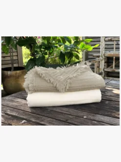 Interiør|VinterBloom Vinter & Bloom Feather Tæppe/ Stofble i Musselin EKO, Pebble Greige Beige