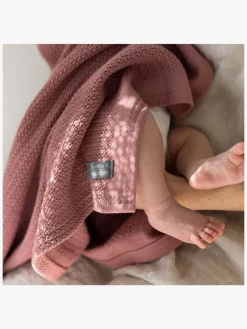 VinterBloom Stofbleer, Nusseklude & Babytæpper-Vinter & Bloom Soft Grid Hæklet Babytæppe, Evening Rose
