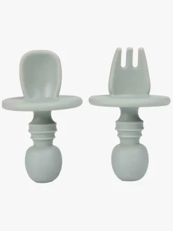 Spisetid|Virgel Tallerken & Bestik Silikone, Sage Grøn