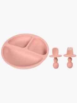 Spisetid|Virgel Tallerken & Bestik Silikone, Muted Lyserød