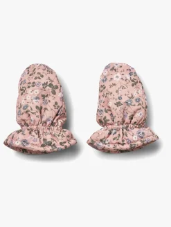 Børn Wheat Tilbehør-Muffu Vanter, Rose Powder Flowers