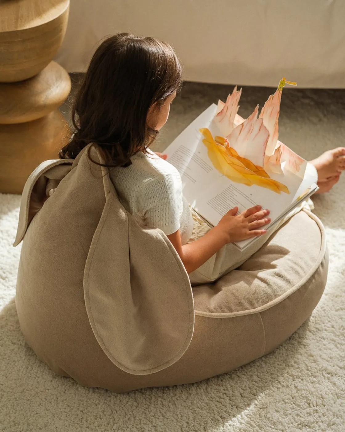 Børnemøbler|Wigiwama Kanin Sækkestol, Dusty Beige