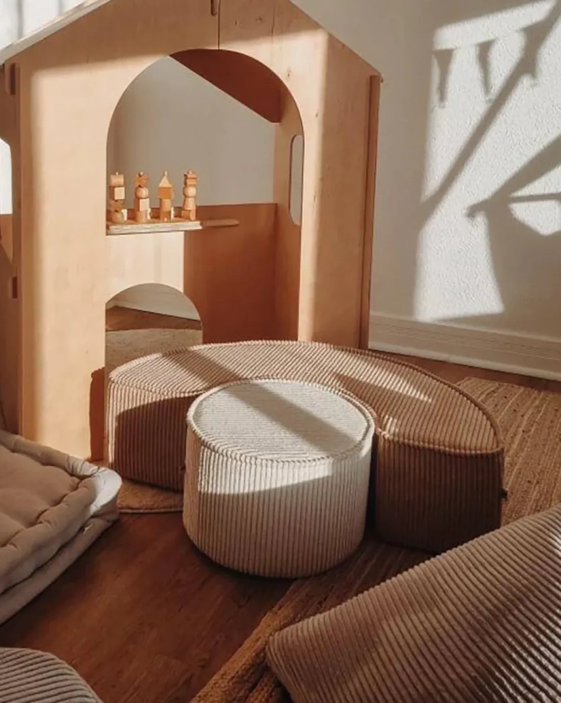 Børnemøbler|Wigiwama Puf Sæt, Brown Sugar