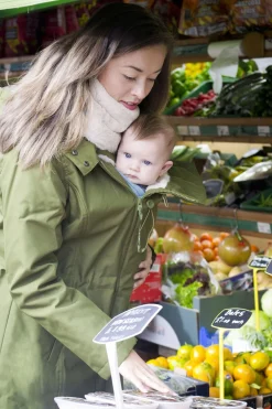 Wombat Tøj Til Mor-Graviditetsjakke, Grøn/Beige