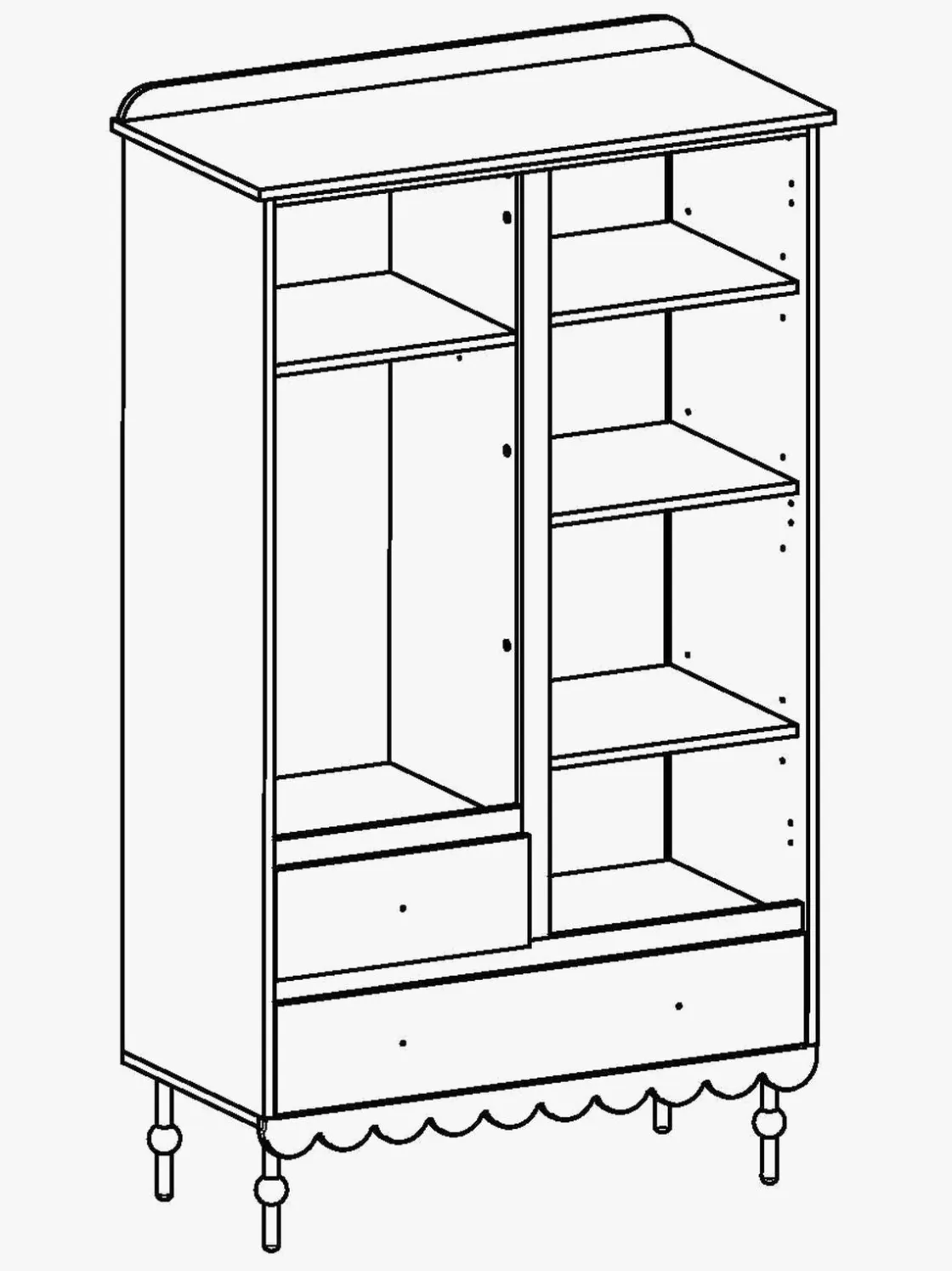 Børnemøbler|WoodLuck Wood Luck Babushka Garderobeskab, Olive
