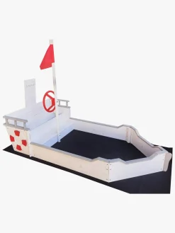 Woodlii Udeleg-Sandkasse i Træ Båd, Hvid