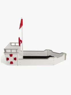 Woodlii Udeleg-Sandkasse i Træ Båd, Hvid